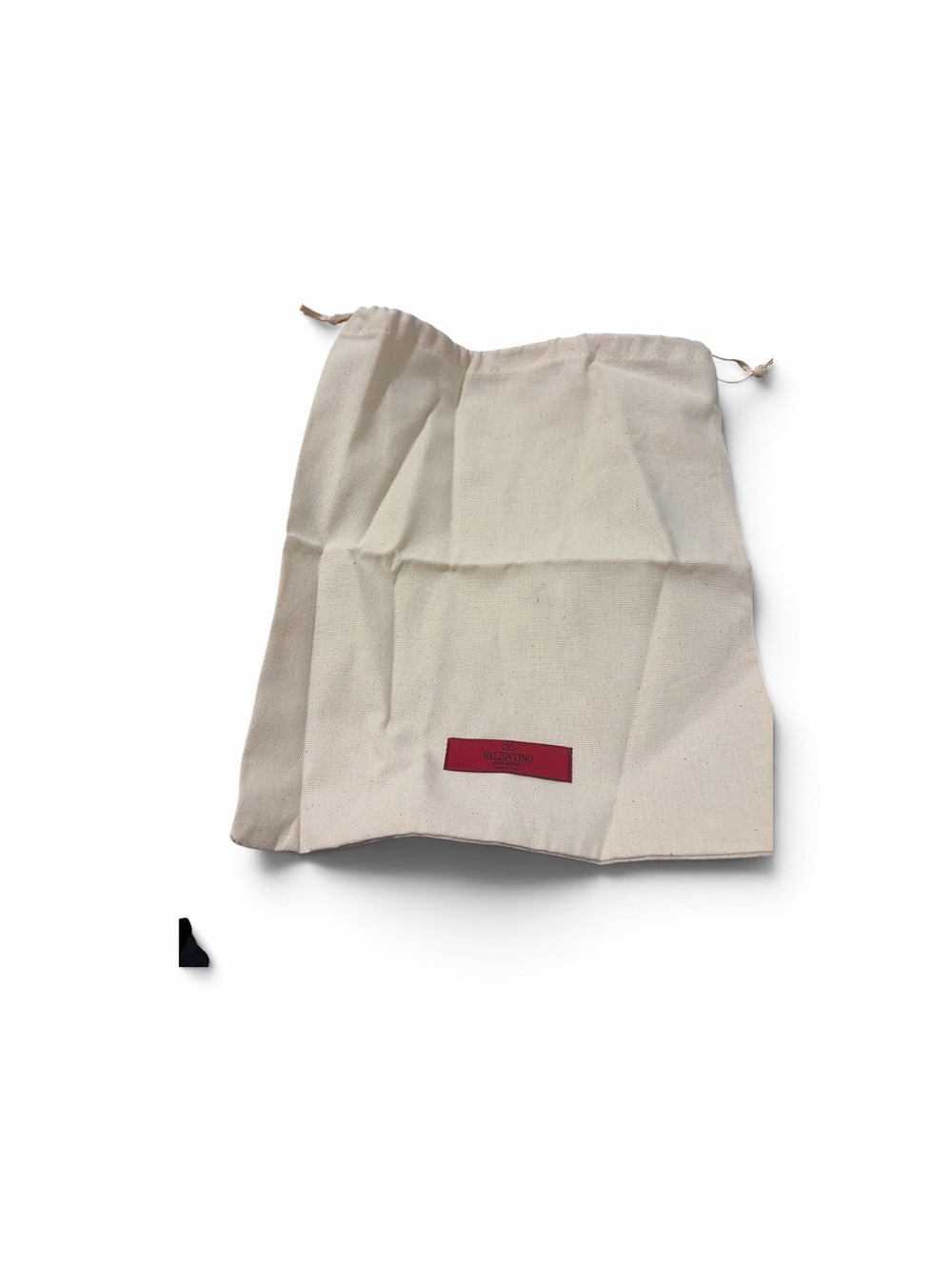 Valentino Garavani Natural Canvas Dust Bag with Red Logo Patch